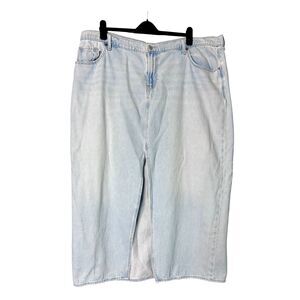 Old Navy Womens Jean Midi Skirt Sz 20 Light Wash Denim Classic Cotton Country